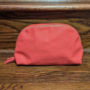 Lancôme Paris coral/pink makeup bag with two zipper compartments
